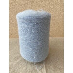 Spool Cone Spool Yarn Light Blue Faux Fur Thread Needlework 370g  #477